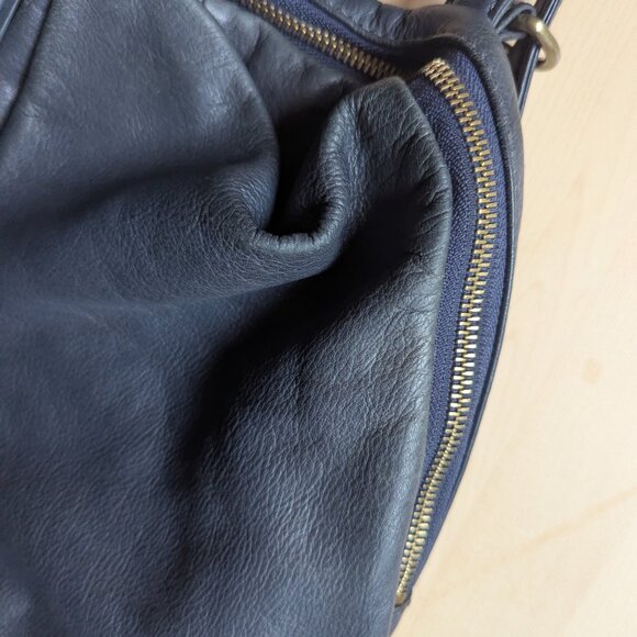 Hobo International Navy Blue Leather Vespa Convertable Backpack Satchel - Picture 15 of 15